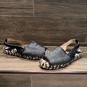 Giamo Black Sparkle Espadrilles NWOT